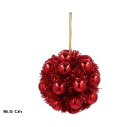 BOLA NAVIDAD 16,5CM ROJO SELMA