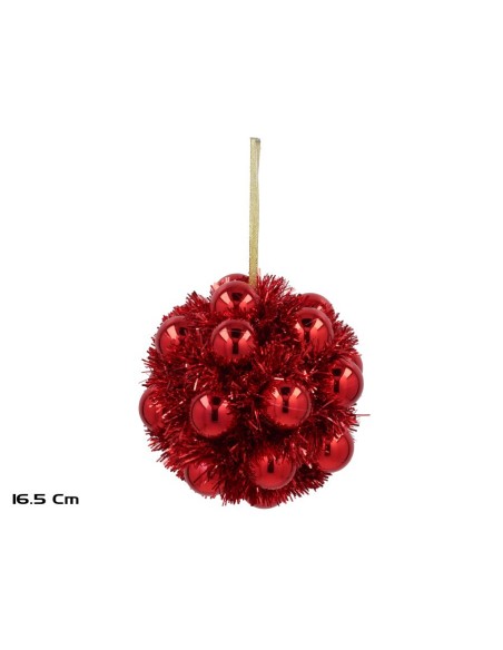 BOLA NAVIDAD 16,5CM ROJO SELMA