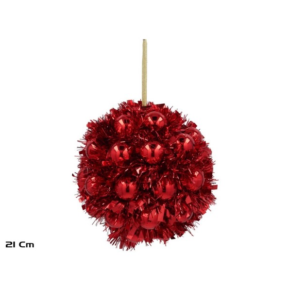 BOLA NAVIDAD 21CM ROJO SELMA