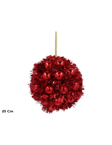 BOLA NAVIDAD 21CM ROJO SELMA