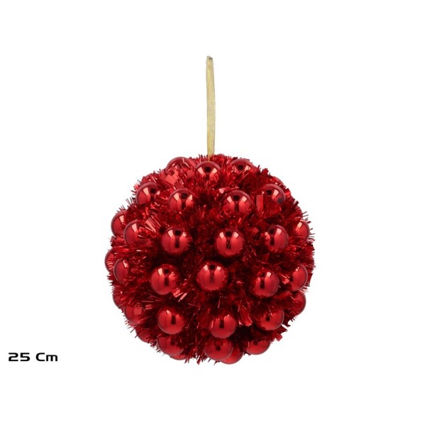 BOLA NAVIDAD 25CM ROJO SELMA