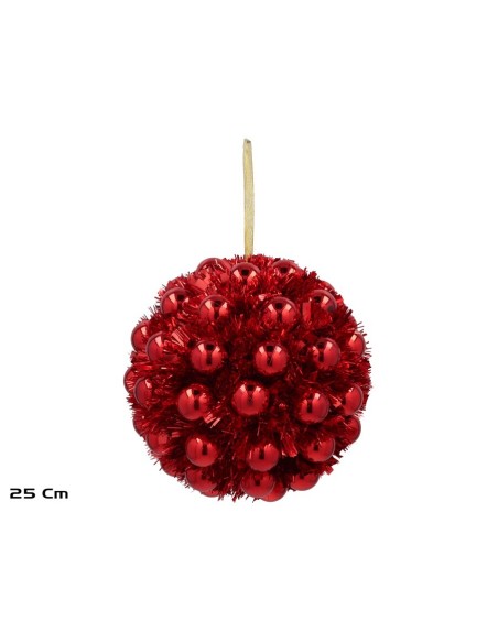 BOLA NAVIDAD 25CM ROJO SELMA