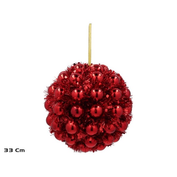 BOLA NAVIDAD 33CM ROJO SELMA