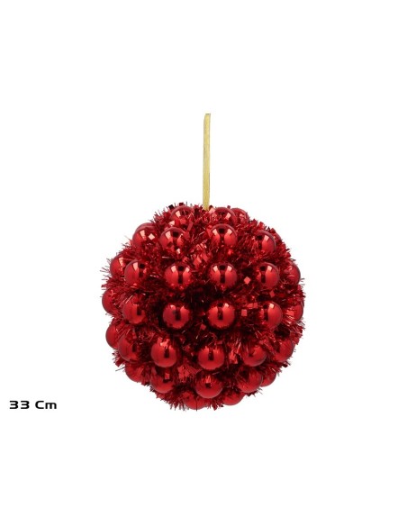 BOLA NAVIDAD 33CM ROJO SELMA