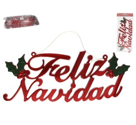 LETRERO FELIZ NAVIDAD ROJO 24X46CM