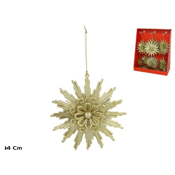 COLGANTE COPO DE NIEVE ORO 14X4X14CM ANAIS