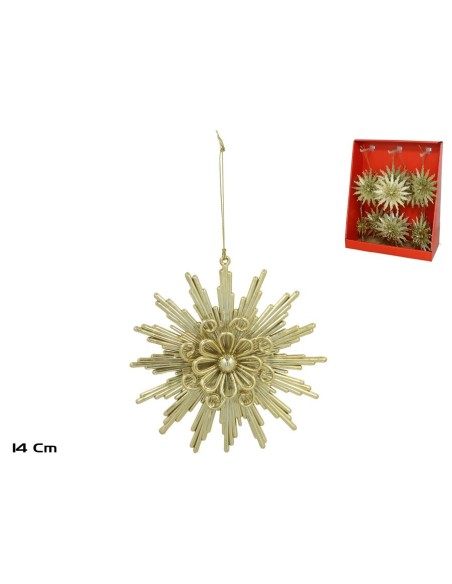 COLGANTE COPO DE NIEVE ORO 14X4X14CM ANAIS
