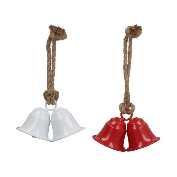 CAMPANA METAL X2 13X7.5X8CM ROJO/BLANCO
