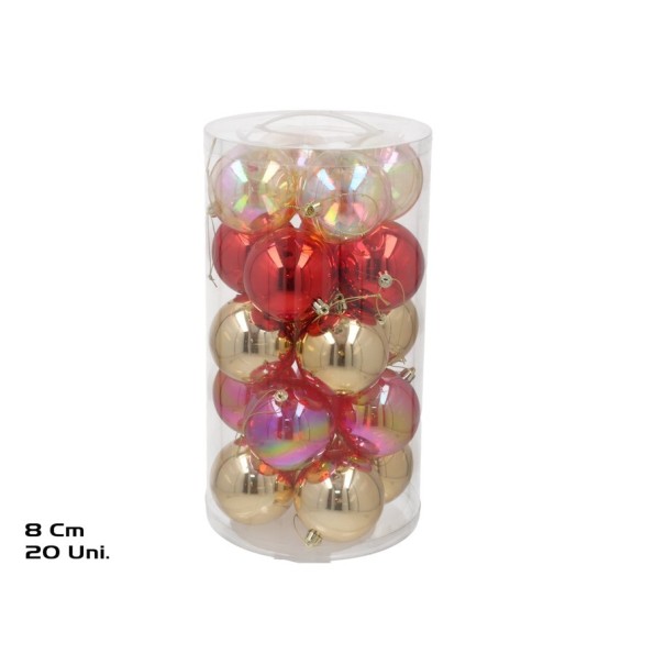 BOLA NAVIDAD X20 8CM GRI