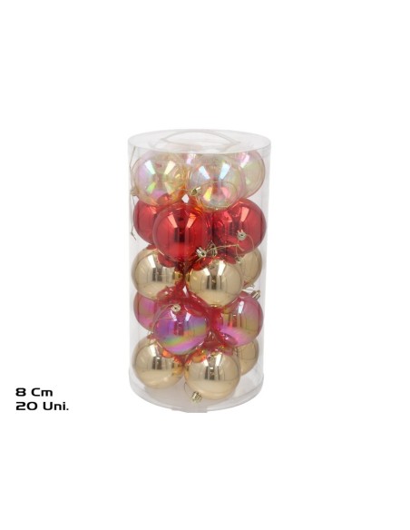 BOLA NAVIDAD X20 8CM GRI