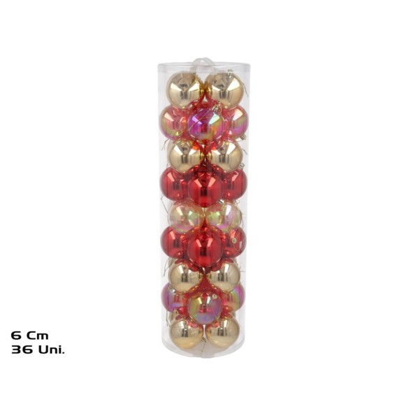 BOLA NAVIDAD X36 6CM GRI