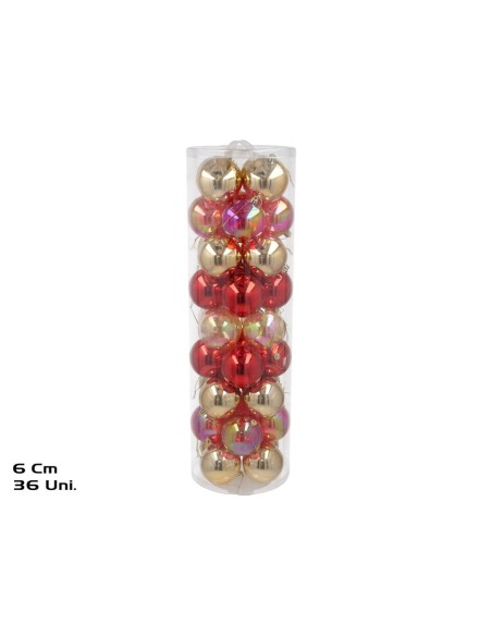 BOLA NAVIDAD X36 6CM GRI