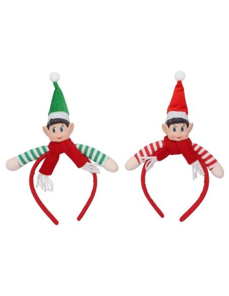 DIADEMA DUENDE NAVIDAD 2 STD 16X26CM LIM