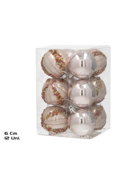 BOLA NAVIDAD X12 6CM PERLA