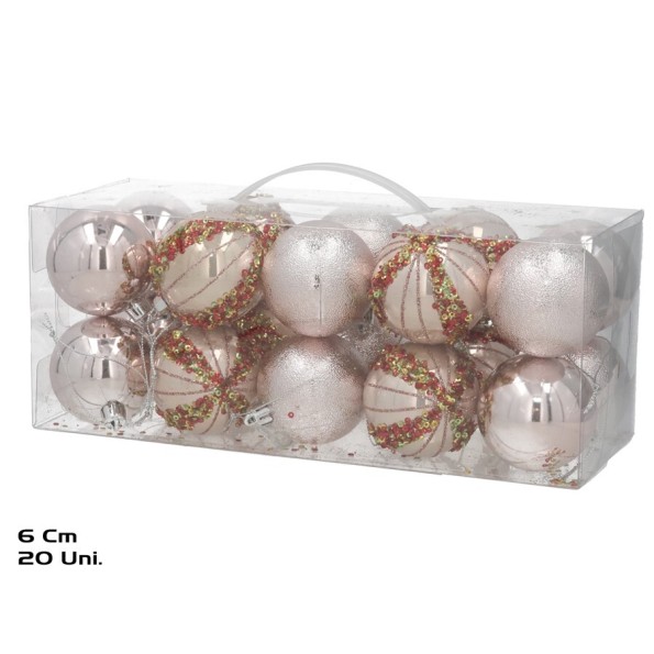 BOLA NAVIDAD X20 6CM PERLA