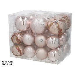 BOLA NAVIDAD X30 6CM/8CM PERLA