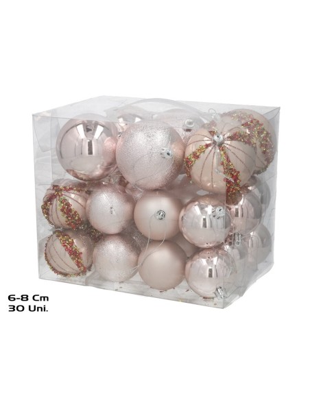 BOLA NAVIDAD X30 6CM/8CM PERLA