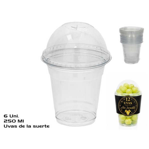 VASO X6 UVAS DE LA SUERTE C/TAPA 250ML