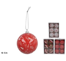 SET 6 BOLAS DE NAVIDAD COLGANTES 6CM SUZANNE 3STD