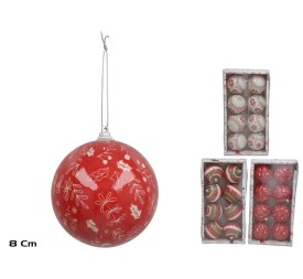 SET 8 BOLAS DE NAVIDAD COLGANTES 8CM SUZANNE 3STD