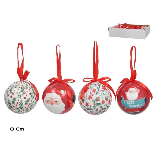 BOLA NAVIDAD X4 STD 8CM  HUMEN