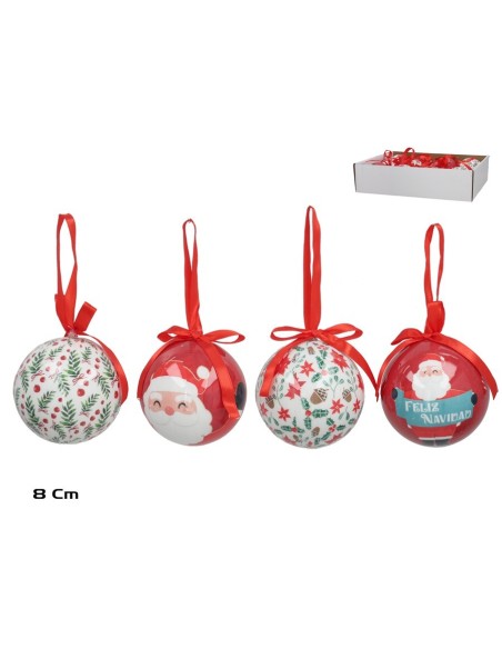 BOLA NAVIDAD X4 STD 8CM  HUMEN