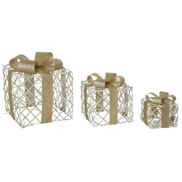 CAJA REGALO 33L X3 10-15-20CM YUTE BLANCO