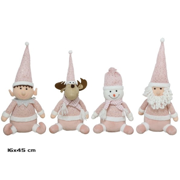 TOPE PUERTA 1KG PERSONAJE NAVIDAD 4 STD 16X45CM ROSA ROUSS