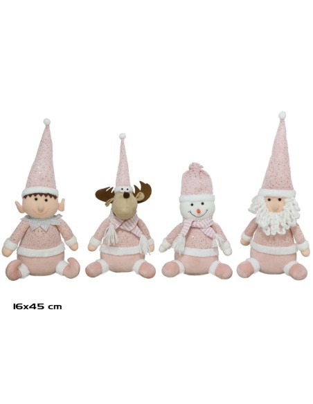 TOPE PUERTA 1KG PERSONAJE NAVIDAD 4 STD 16X45CM ROSA ROUSS