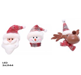 PAPA NOEL COLGANTE C/LED 3STD 9X8X13CM PARX II