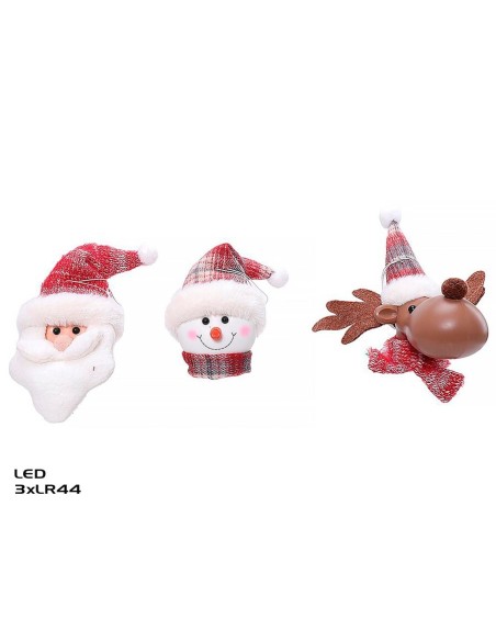 PAPA NOEL COLGANTE C/LED 3STD 9X8X13CM PARX II
