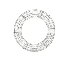 CORONA METAL 3D C/1880 LUCES 58CM PLATA