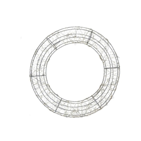 CORONA METAL 3D C/1880 LUCES 58CM PLATA