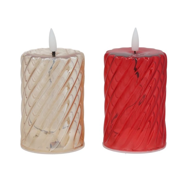 VELA CRISTAL C/ LED 2STD  7,2X13,4CM