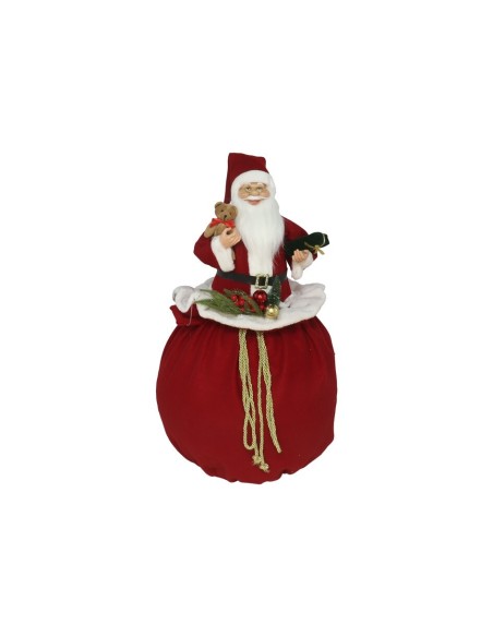 PAPA NOEL EN SACO PLEGABLE DEC. 20 LUCES 120 CM