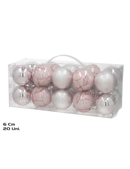 BOLA NAVIDAD X20 6CM ROSA