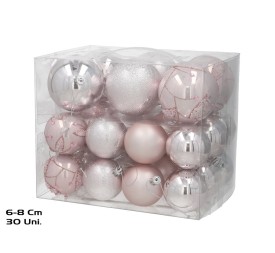 BOLA NAVIDAD X30 6CM/8CM ROSA