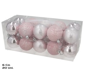 BOLA XMAS X20 6CM ROSA