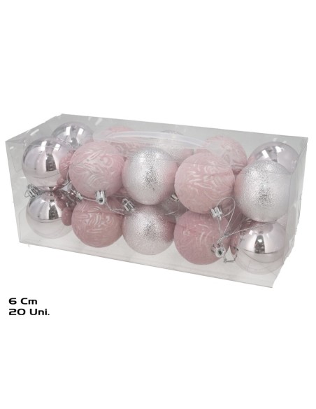 BOLA XMAS X20 6CM ROSA