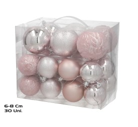 BOLA XMAS X30 6CM/8CM ROSA