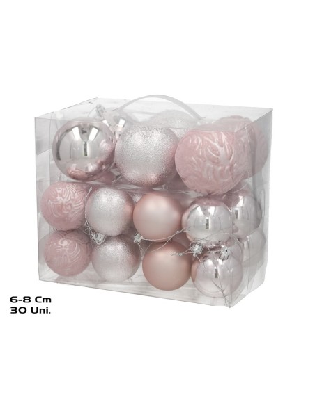 BOLA XMAS X30 6CM/8CM ROSA