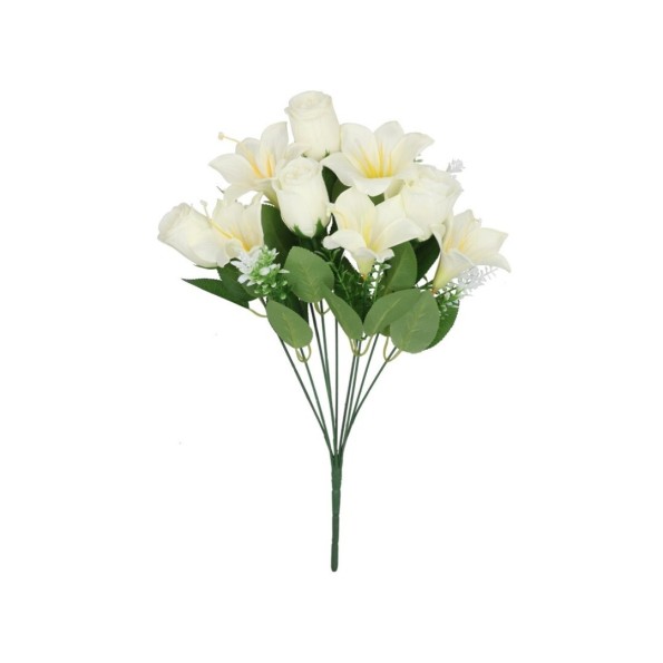 RAMO AZUCENAS-CAPULLOS X 9-46CM (BLANCO)