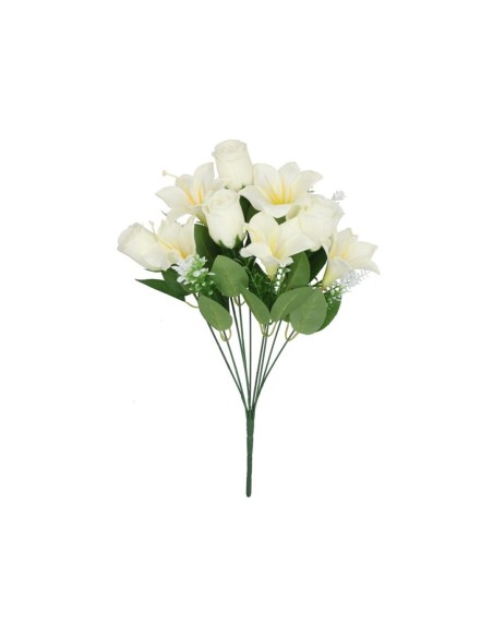 RAMO AZUCENAS-CAPULLOS X 9-46CM (BLANCO)