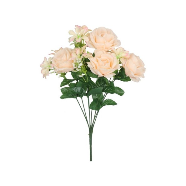RAMO ROSAS BIG-LILIES X 8-46 CM (CREMA)