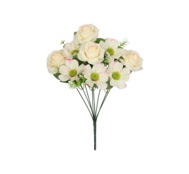 RAMO ROSAS-COSMOS X 9 -46 CM (CREMA)