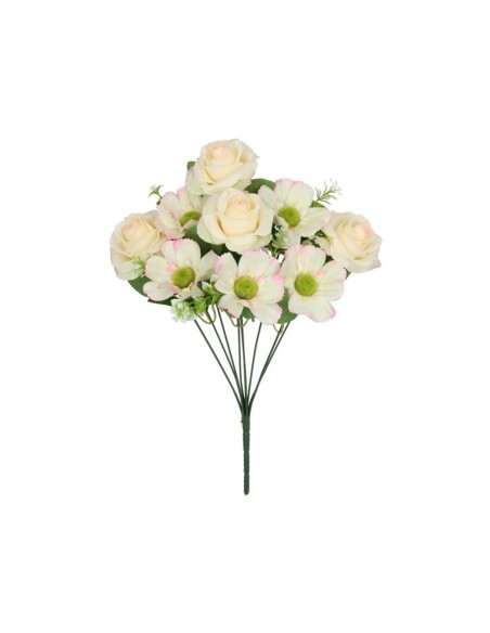 RAMO ROSAS-COSMOS X 9 -46 CM (CREMA)