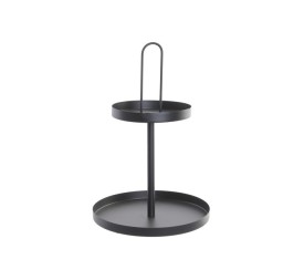 CENTRO MESA METAL 30X30X45 2 PISOS NEGRO