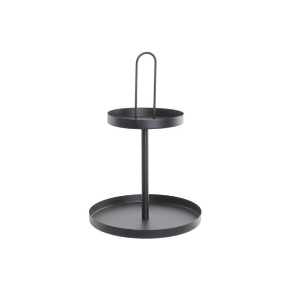 CENTRO MESA METAL 30X30X45 2 PISOS NEGRO