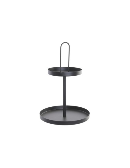 CENTRO MESA METAL 30X30X45 2 PISOS NEGRO