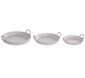 CENTRO MESA SET 3 METAL PE 28X28X9 CREMA
